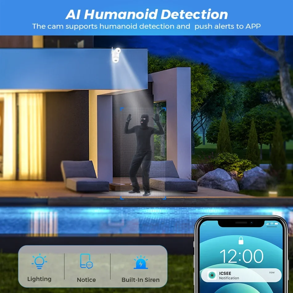 كاميرا أمان لاسلكية بعدسة مزدو - مراجعة Home Security Flood Lights وسعره