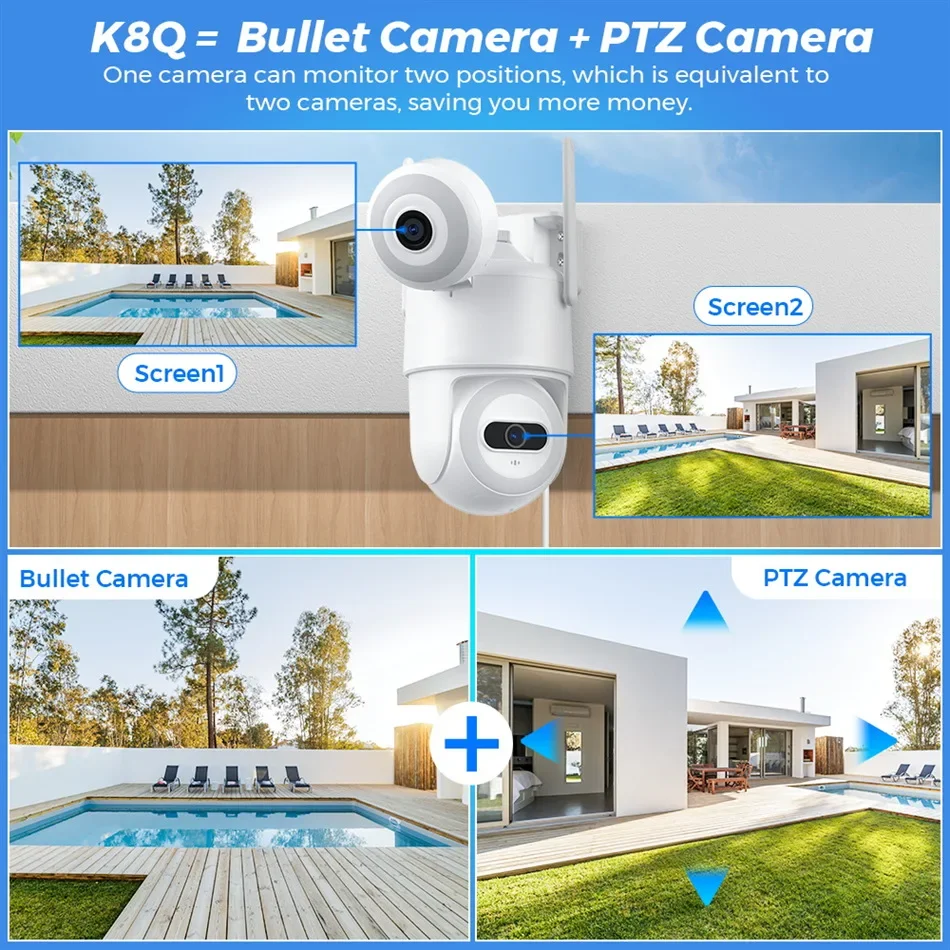 كاميرا أمان لاسلكية بعدسة مزدو - مراجعة Home Security Flood Lights وسعره