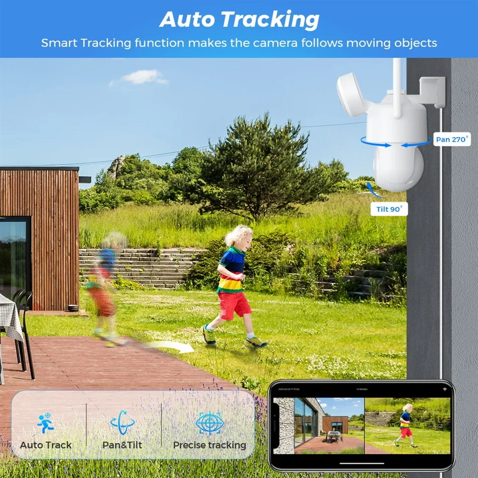 كاميرا أمان لاسلكية بعدسة مزدو - مراجعة Home Security Flood Lights وسعره